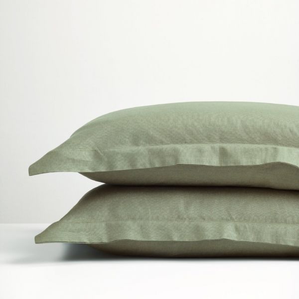 Thread Design Sage Linen Oxford Pillowcase Pair | Allium Interiors