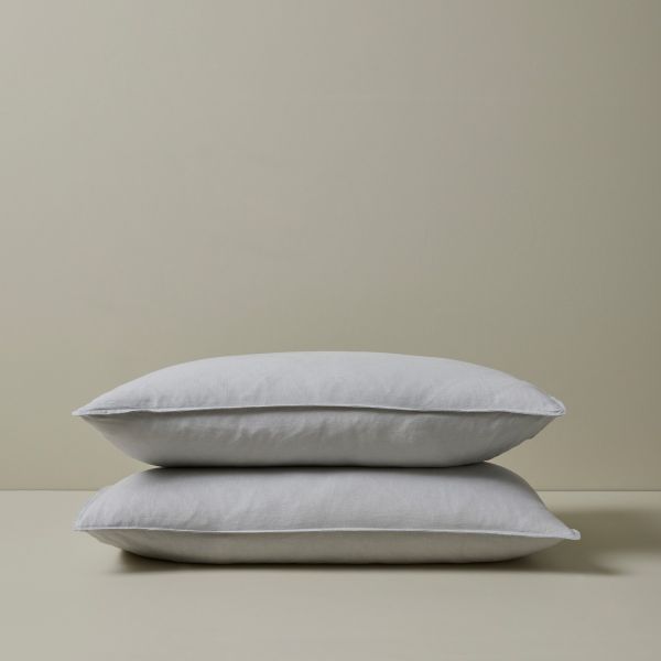 Weave Ravello Linen King Pillowcase Pair Silver | Allium Interiors