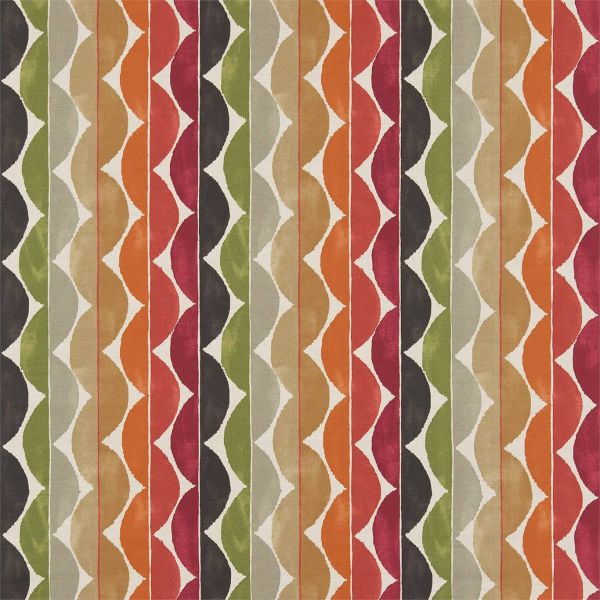 Scion Fabric Yoki Terracotta/Moss/Amber | Allium Interiors