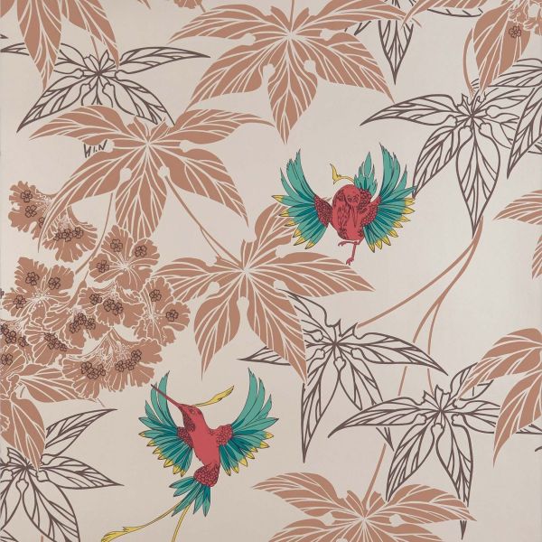 Osborne & Little Wallpaper Grove Garden Copper with Brick Red | Allium Interiors