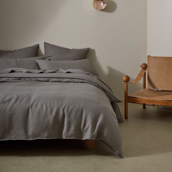 Weave Ravello Linen Duvet Cover Charcoal | Allium Interiors