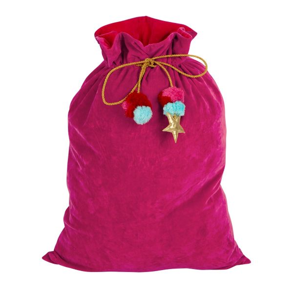 Vixen & Velvet Christmas Sack Pink Velvet | Allium Interiors