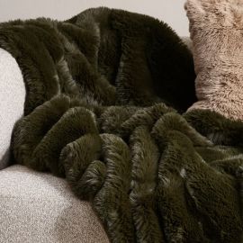 Baya Faux Fur Throw Pele Seaweed