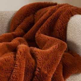 Baya Faux Fur Throw Pele Sienna