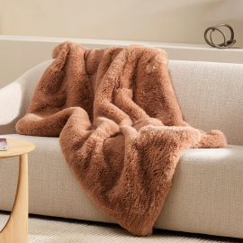 Baya Faux Fur Throw Pele Toasted Coconut