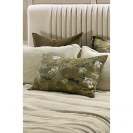 Bianca Lorenne Waterlily Olive Standard Pillowcase Pair