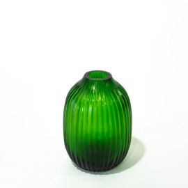 Brian Tunks Cut Glass Vase Pod Lime