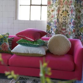 Designers Guild Cushion Varese Scarlet & Bright Fuchsia
