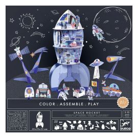 Djeco DIY Colour Assemble Play Space Rocket