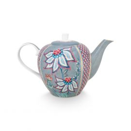 Pip Studio Flower Festival Teapot Light Blue