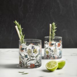 Nel Lusso Botswana Botanical Glass Set of 4