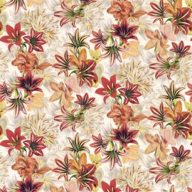 John Derian Fabric Amaryllis Carmine