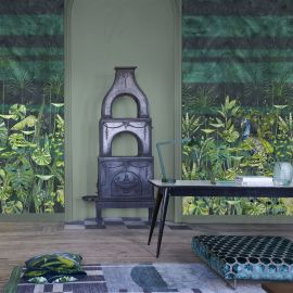 Designers Guild Wallpaper Arjuna Leaf With Peacock Viridian