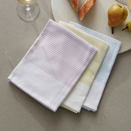 Baksana Thirsty Tea Towel Set/3 Bluebell Lilac Lime