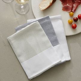 Baksana Thirsty Tea Towel Set/3 Pebble Ash Moss