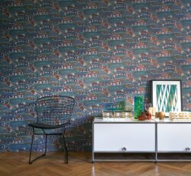 Casamance Wallpaper Eden Bleu