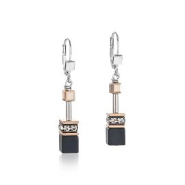 COEUR de LION Earrings Geocube Onyx Black & Rose Gold