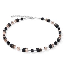 COEUR de LION NECKLACE Geocube Onyx Black & Rose Gold