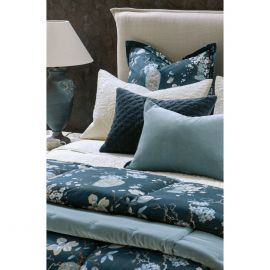 Bianca Lorenne Ikebana Teal Euro Pillowcase Pair