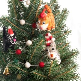 Vevoke Christmas Decoration NZ Wool Cat Claire