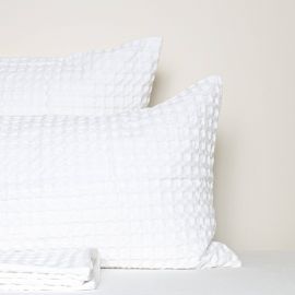 Seneca Jumbo Waffle Duvet Set White