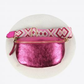 Lauren Vidal Lolita Waist Bag Metallic Fuchsia