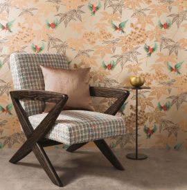 Osborne & Little Wallpaper Grove Garden Copper with Brick Red