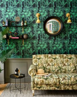 Mind The Gap Wallpaper Palmera Cubana Emerald