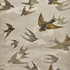 John Derian Wallpaper Chimney Swallows Sepia