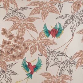 Osborne & Little Wallpaper Grove Garden Copper with Brick Red