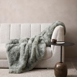 Baya Faux Fur Throw Pele Seafoam