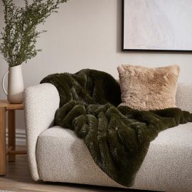 Baya Faux Fur Throw Pele Seaweed