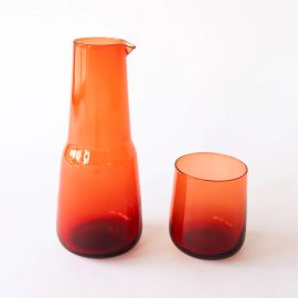 Bison Glass Birgit Carafe & Elias Tumbler Set Blood Orange