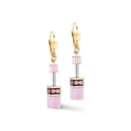 COEUR de LION Earring Geocube Iconic Mono Gold & Pink