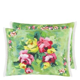 Designers Guild Cushion Ghirlanda Emerald Linen