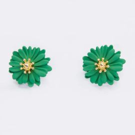 Stella+Gemma Earring Daisy Flower Kelly Green