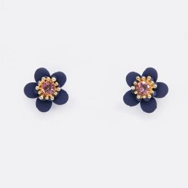 Stella+Gemma Earring Daisy with Stone Navy